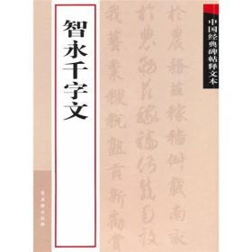 中国经典碑帖释文本之智永千字文 一版一印 内页全新