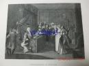 【现货 包邮】《 SWEARING A CHILD 》1850年代钢版画 William Hogarth 尺寸26.5*20.3厘米  （货号18014）