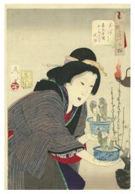 日本浮世绘 芳年画 風俗三十二相 嘉永年間おかみさんの風俗  明治二十一年　 1888年 1枚 日本真品货源