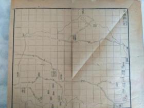 清代雍正年间，徐水河北安肃县地图，53X23厘米。