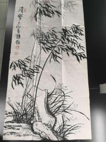 中美协会员 山艺教授 名家 张鹤龄 款 三尺国画竹子4