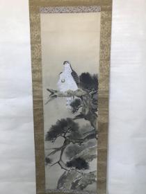 回流绢本松鹰图  116x35厘米