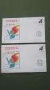 纪念封：安徽省邮政储蓄开办五周年纪念 【贴T.159 羊票，2枚合售】