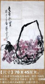 山东省齐鲁画院高级画师、鹊华书画院副院长◆张华一《1996年绘花卉画真迹●葡萄》宣紙旧软片◆当代名人旧字画手绘原作◆.