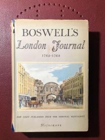 Boswell’s London Journal 1762-1763 (鲍斯韦尔的伦敦日记1762-1763) 初版 1950年 精装 附英国私人藏书票