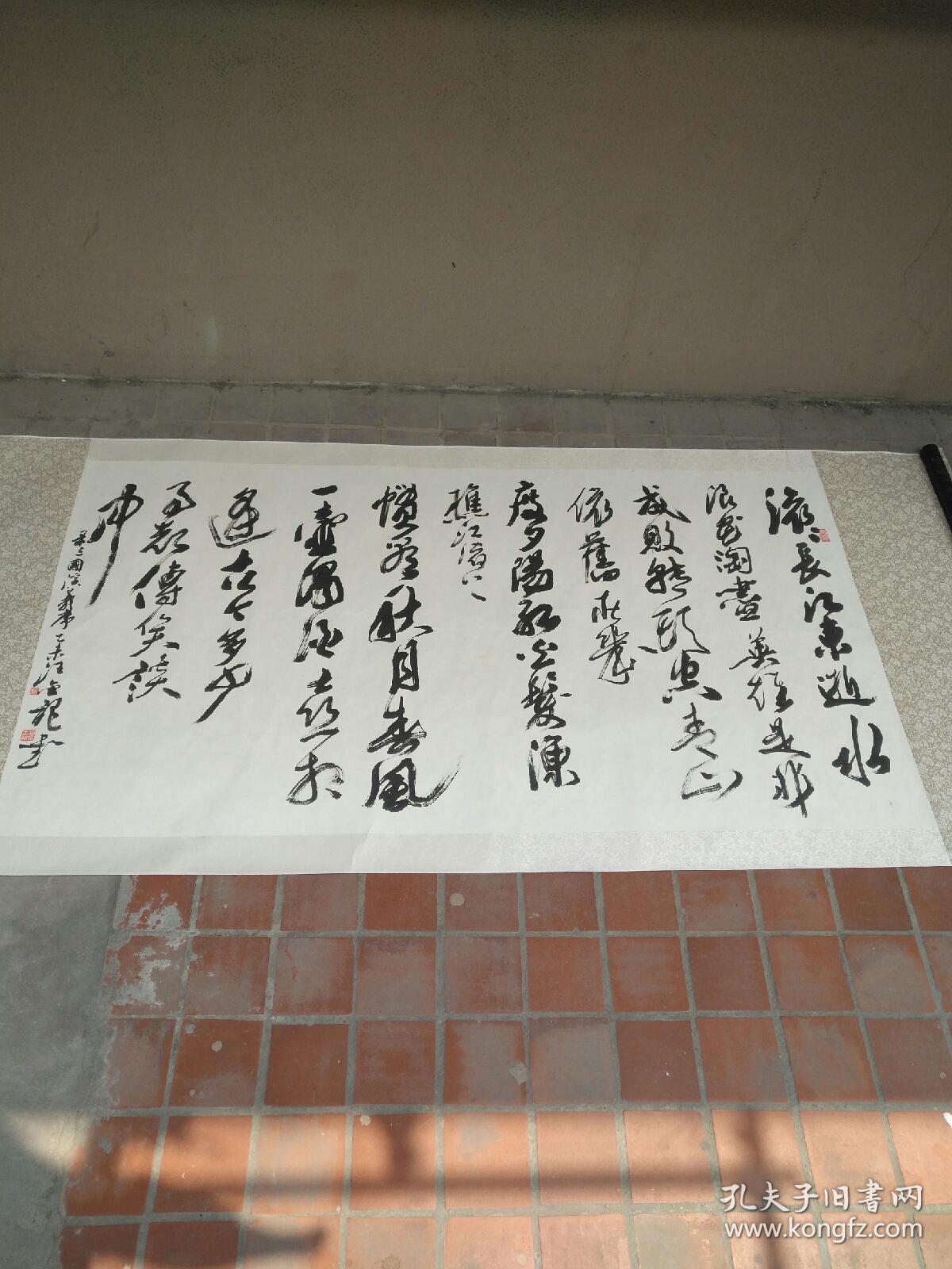 著名书法家汪金龙书法1张，画芯，146X78厘米，已装裱