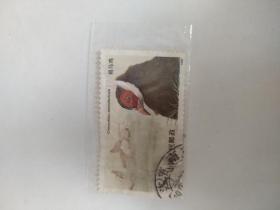 T134.褐马鸡(2-1)信销邮票1枚
