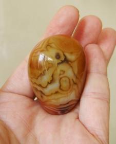 天然奇石图案石马达加斯加缠丝玛瑙挂件手把件收藏品：兔宝宝