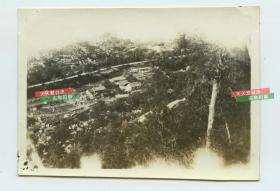 民国1929年山东青岛山上向下眺望景观老照片。泛银