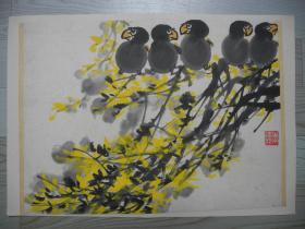 【名家书画】李可染之侄/已故南艺教授李海陆花鸟画《花鸟之三》