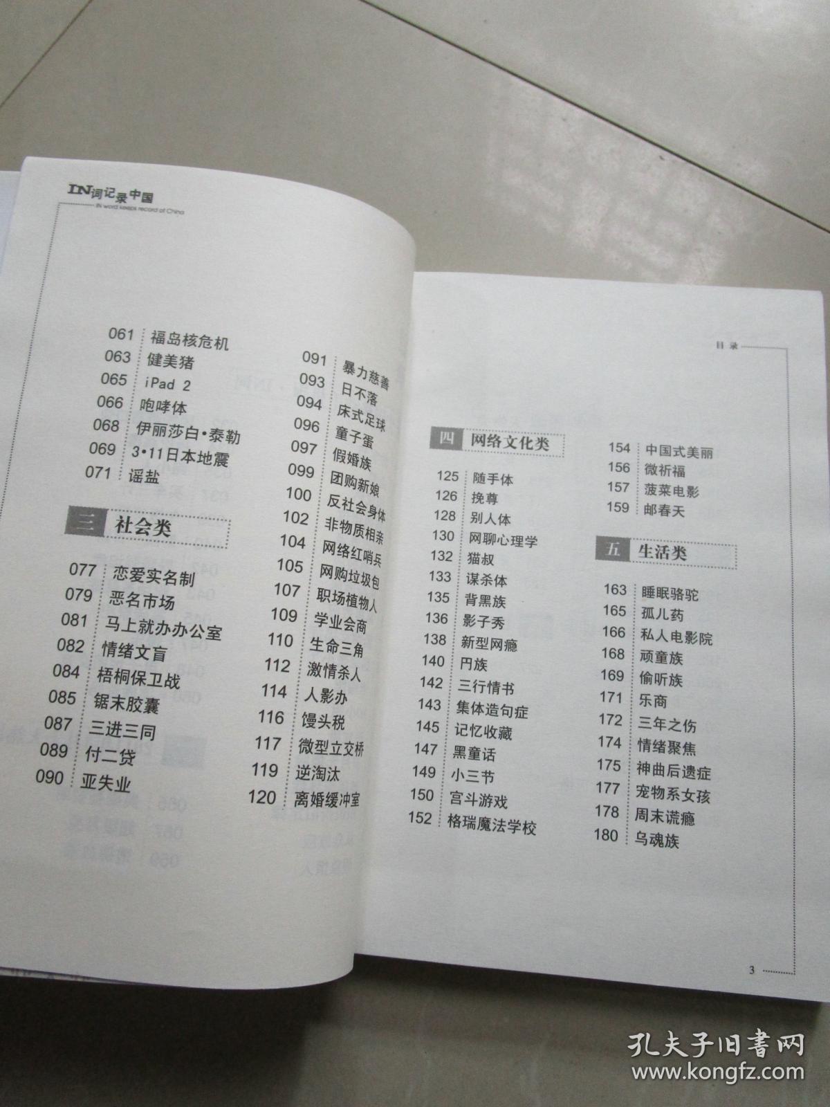 IN词记录中国1101（汉语-社会习惯语）