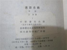 汉语史稿 中册