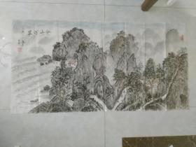 书画一幅   详情请看图（尺寸：137*70cm）   《江山万里》  编号10