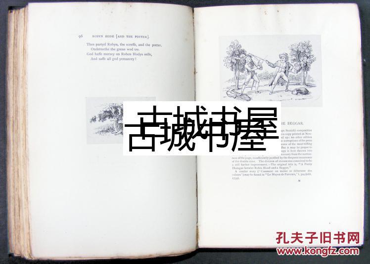 稀缺版，限量《罗宾汉：所有的古诗，歌谣》80刻版画插图，1885年出版