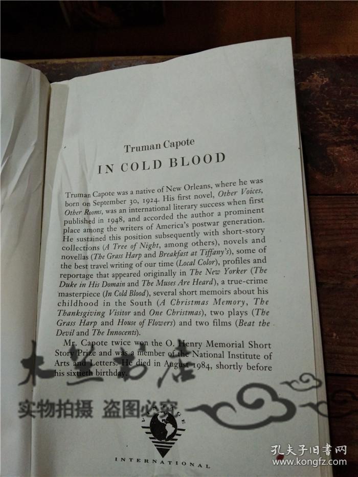 原版英法德意等外文书IN COLD BLOOD CAPOTE VINTACE 32開硬精裝