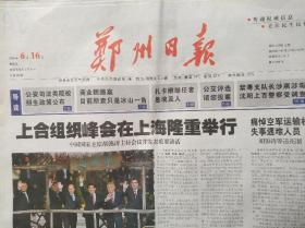 郑州日报2006年6月16日（上合组织峰会在上海隆重举行）