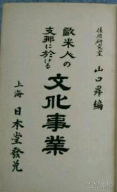 欧米人の支那に於ける文化事业 欧美人在中国的文化事业 上海 日本堂 1921