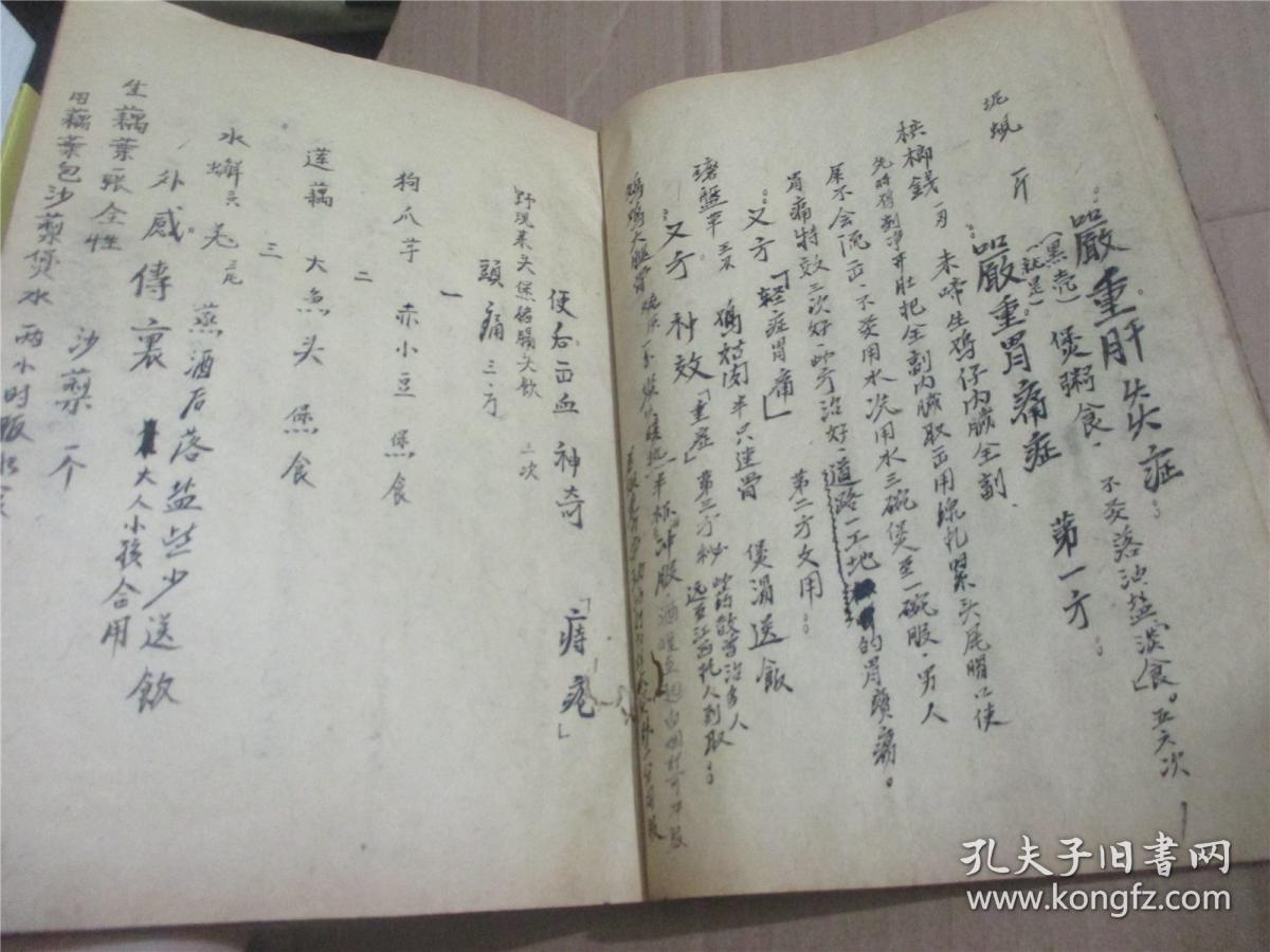 杂症科  手写本（多药方16开竖写50多面如图）