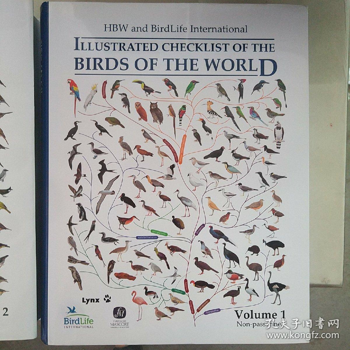 HBW and BirdLife International Illustrated Checklist of the Birds of the World. Volume1 Volume 2 原版精装 两册合售 第二卷书脊有磕碰看图