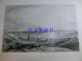 【现货 包邮】《Scene from the Ruins at Carthage》 1837年钢版画  尺寸27.8*21.6厘米（货号18019）