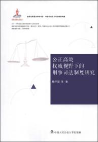 中国社会主义司法制度构建：公正高效权威视野下的刑事司法制度研究