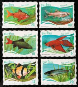 外邮：1987年，越南“鱼类”邮票（6全，盖销）