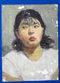 油画人物头像写生（38x51厘米）女青年
