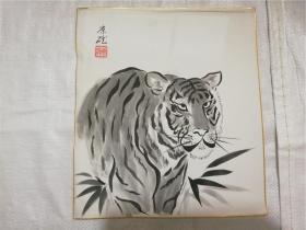 习画作品 老虎 27*24厘米.厚纸板