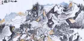 师从古泥、著名画家、古泥美术馆副馆长 刘洪宝 水墨画作品 《曲径通幽》一幅（ 纸本软片，约8平尺；作品由《中国美术市场报》直接得自于艺术家本人）   HXTX102277