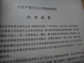 袁银传教授早期论文 |）武汉大学博士学位论文：小生产者文化心理结构研究