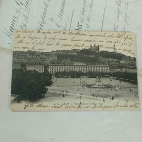 1900s~1930s法国实寄明信片封面为 富维耶 贝勒库尔广场
