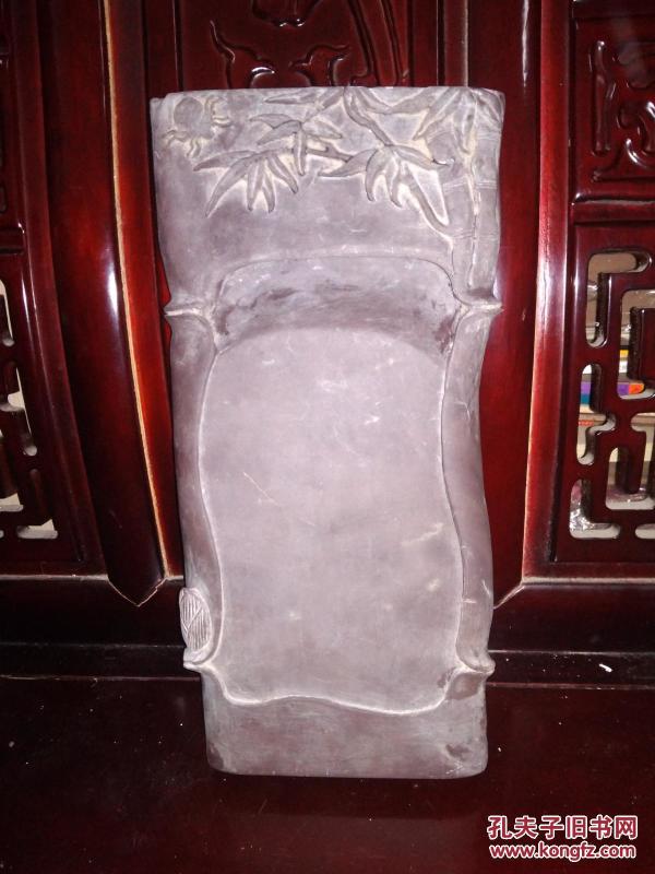 硕大竹节老端砚一方  重约20斤  器形不错  包快递  高35宽16高4.5