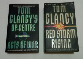 老版厚本英文小说～汤姆克兰西作品 《 战争行动》  《风暴兴起》两册合售
