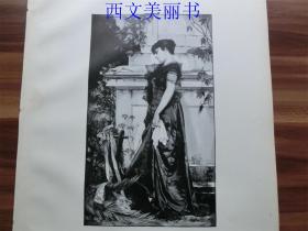 【现货】1888年木刻版画《不幸的女人》（Verlorenes Glück） 尺寸约40.8*27.5厘米（货号PM1）