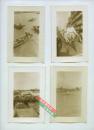 民国时期广东广州老照片一组四张，有街头人力车，可见南华药房，码头，珠江航道船只等