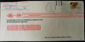 1993年，美国“鹰与国旗”邮票29美分自然实寄封
