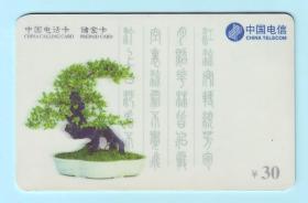 2000年中国电信300电话卡储金卡“盆景”，CNT-300-P1-5(5-2)，面额30元，使用截止日期：2000.12.31，由中国邮电电信总局发行