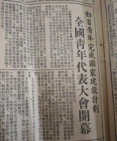 全国青年代表大会开幕！1953年6月12日《东北日报》