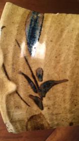 磁州窑瓷片（22）----明代磁州窑系里白外姜黄釉褐彩绘花碗瓷片标本