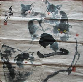 宁波—邬燕佩斗方猫四只