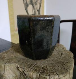 明清磁州窑黑釉瓷器，做香炉不错，口径9.3厘米，无裂。