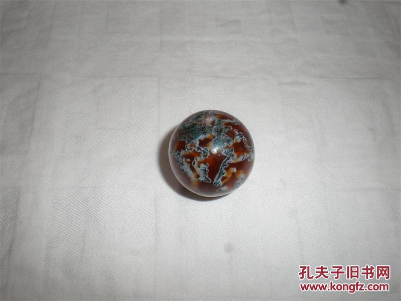 古董古玩文玩首饰系列：纯天然原矿阜新水草玛瑙圆珠2.2厘米13.27克佛珠配珠腰珠顶珠子勒子吊坠