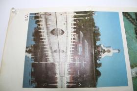 北京名胜古迹图【1985年知识出版社出版。大尺寸。一张。单面彩印。】