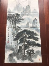 老画家1979年《黄 山 松 雪》，大幅1张，画工精细