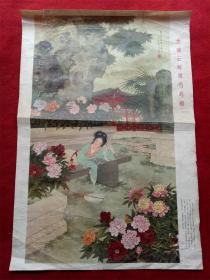 怀旧收藏2开年画《史湘云醉眠芍药裀》王叔晖绘人民美术1979.1.3