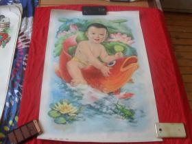2开**宣末期传画---《娃娃嬉鱼》（保真，包老）