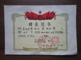 1963年华丰钢铁厂职工业余学校结业证书
