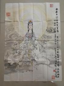 卢望明『观音』湖南画廊，手绘，保真，湖湘名人书画馆（藏艺阁）