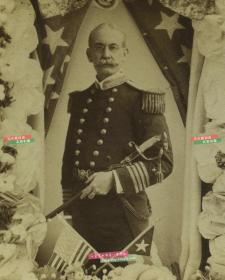 清末民国立体照片---查尔斯.德怀特.西格斯Sigsbee 舰队船长，1898年美西战争中，指挥缅因号在古巴哈瓦那港作战。