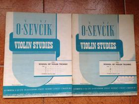 老曲谱：英国版《Sevcik Violin Studies - Opus 1, Part 1 *2: School of Violin Technique》二册合售***品如图
